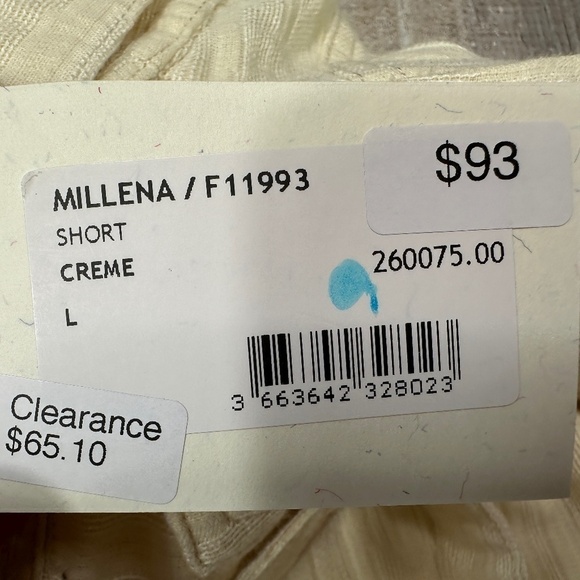 FRNCH Paris Millena Paper Bag Waist Shorts Sz L Cream Cotton NWT - Picture 13 of 14